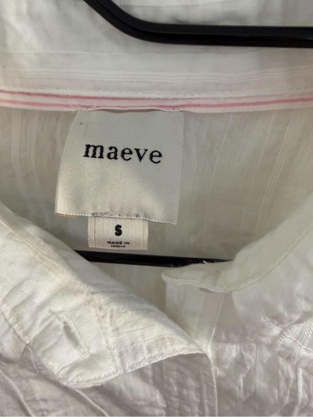 Maeve White Cinch Waist Button Down Shirt - Picture 4 of 4